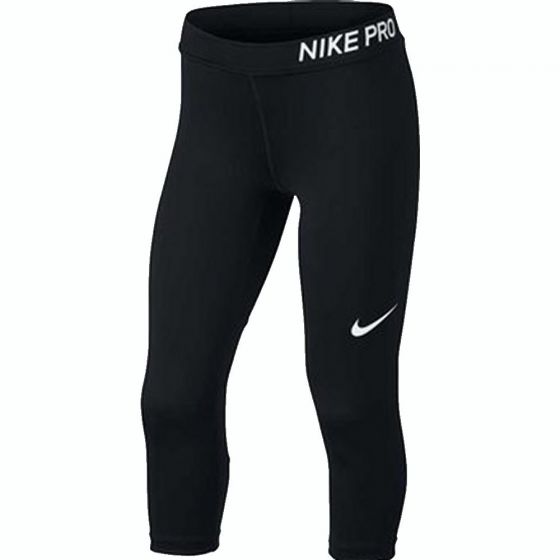 Black Training Girls Capri Leggings 
