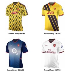 arsenal jerseys over the years